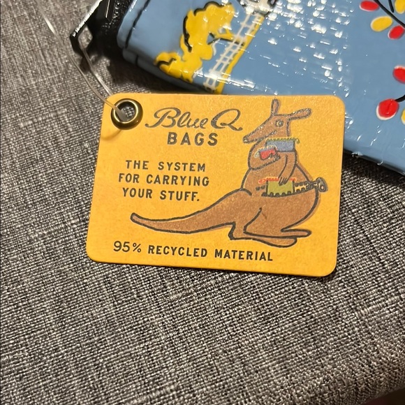 NWT colorful BLUE Q 'Hellraiser' Pouch with Bicycle Design - Picture 2 of 6